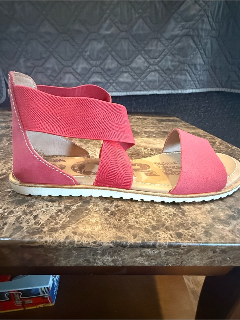 Sorel Red Elastic Strap Open-Toe Sandals